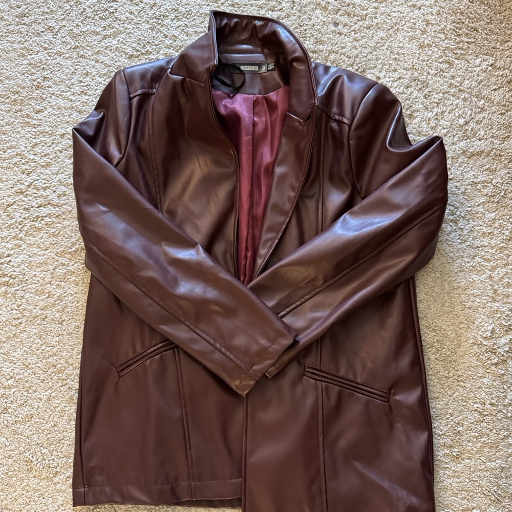 Missguided Brown Leather Jacket / Women’s